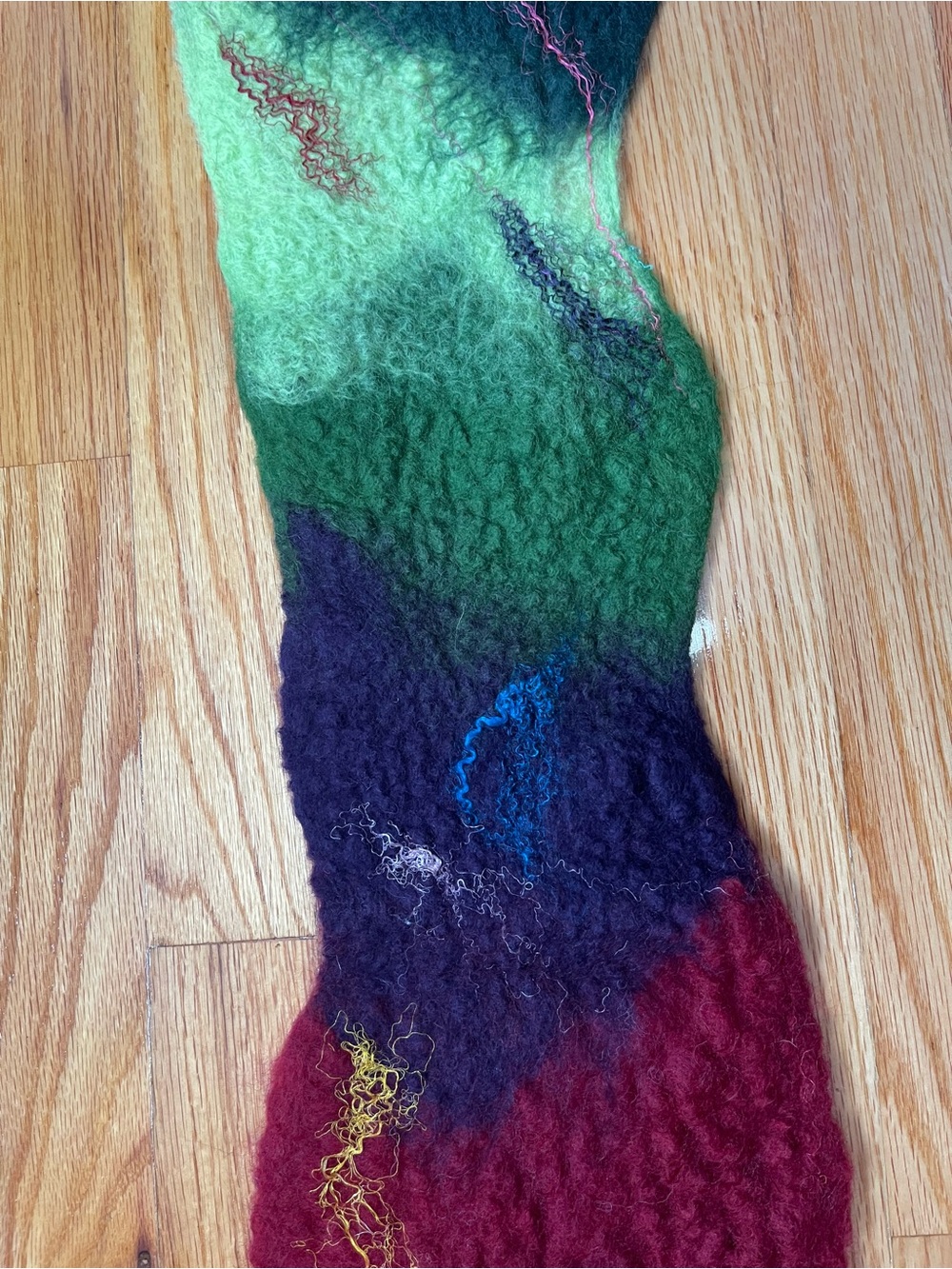 Colorful Hand-Felted Wool Scarf - Multi Color - Picture 7 of 15